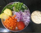 A picture of step 1 of Bombay Chutney or Pitla.