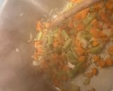 A picture of step 1 of Basmati rice with lamb neck broth and fridge vegetables.