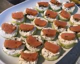 Une image de l'étape 5 de Bouchées de concombre Noa à la ricotta,cœur de saumon fumé,mariné et aneth.