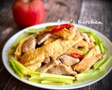 芹菜炒豆皮的食譜步驟6照片