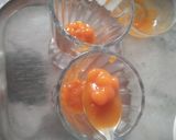 A picture of step 9 of Mango Boba Drink (with homemade mango bubbles).