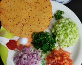 A picture of step 1 of Masala Papad.