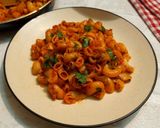 A picture of step 8 of Masala macaroni.