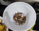 A picture of step 3 of Greek salad with ranch dressing.