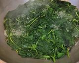 A picture of step 1 of Sweet Potato Tops Salad with Sesame Seed Sauce.