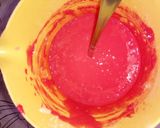 A picture of step 3 of Red velvet pancakes.