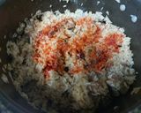 A picture of step 2 of Mutton saunfia polaw with dip.