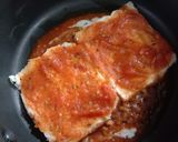 A picture of step 6 of Bread Lasagna in pan.