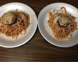 A picture of step 8 of Eggplant Spaghetti Parmesan.