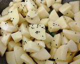 A picture of step 3 of Bengali Aloo posto.