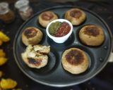 A picture of step 5 of Cheese Bombs in Pancakes Pan.