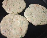 A picture of step 3 of Uttapam (leftover rice).