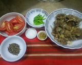 A picture of step 1 of Namkeen mutton karia.