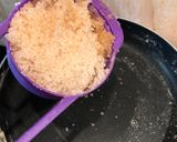 A picture of step 3 of Ghee Mysore Pak.