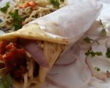 A picture of step 3 of Chicken Chowmin roll.
