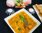 A picture of step 4 of Achari paneer.