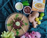 A picture of step 8 of Mutton haleem.