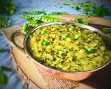A picture of step 4 of Methi Malai Matar.