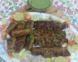 A picture of step 10 of Chicken mince Turkish kababs Indian style with curd chutney raita.