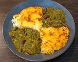 A picture of step 6 of Ghormeh sabzi (Persian herbs stew).