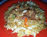 Foto langkah ke 6 dari resep Mie tek tek (mie instan goreng).