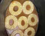 A picture of step 2 of Crockpot pineapple upside down cake.