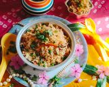 A picture of step 5 of Mumbai style tawa pulao.