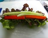 A picture of step 3 of Crab Stick Salad Rolls with Wasabi Dressing - Bento Box Menu.