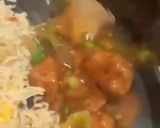 A picture of step 8 of Sizzling Garlic burnt fried rice with chicken Manchurian.