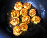 A picture of step 2 of Gongura Prawns (Andhra style Prawns Curry cooked with tangy Sorrel Leaves).