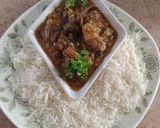 A picture of step 9 of Brinjal (egg plant) Bharta with Rice.