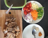 A picture of step 1 of Curry pork stew.