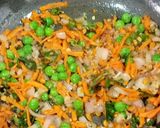 A picture of step 3 of Barnyard Millets Vegetables Upma.