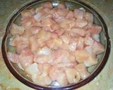 A picture of step 1 of Chicken menchurian.