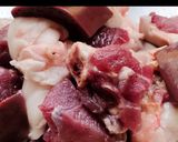 A picture of step 1 of Mutton aloo Curry desi style.