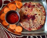 A picture of step 4 of Beetroot,potato,corn paratha.