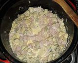 Foto del paso 5 de la receta: Pasta con salsa de champiñones, pollo, jamón y crema 😍