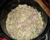 Foto del paso 5 de la receta: Pasta con salsa de champiñones, pollo, jamón y crema 😍