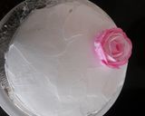 A picture of step 10 of Simple homemade and decorated eggless vanilla cake.