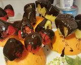 A picture of step 6 of Fruit coated with dark crunchy chocolate.