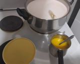 A picture of step 2 of Galaktoboureko.