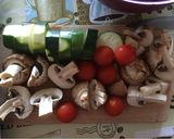 A picture of step 1 of Chicken veggie skewer.