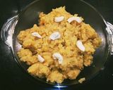 A picture of step 4 of Moong Dal Halwa.