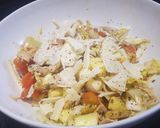 Foto del paso 3 de la receta Ensalada con pavo y melocotón en aliño con tahini