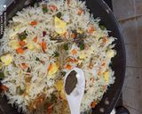 A picture of step 2 of Egg fried Rice.