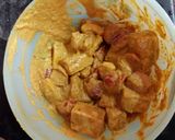 A picture of step 3 of Kasundi Paneer Tikka Masala in microwave.