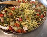 Une image de l'étape 9 de Gratin de tagliatelles à la trevisana et légumes multicolores.