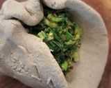 A picture of step 5 of Stuffed Bajri rotlo with spring onions and methi.