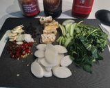 A picture of step 1 of Sichuan style rice cakes.