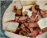 Foto do passo 5 de Pão de forma no forno com bacon, fiambre e cogumelos